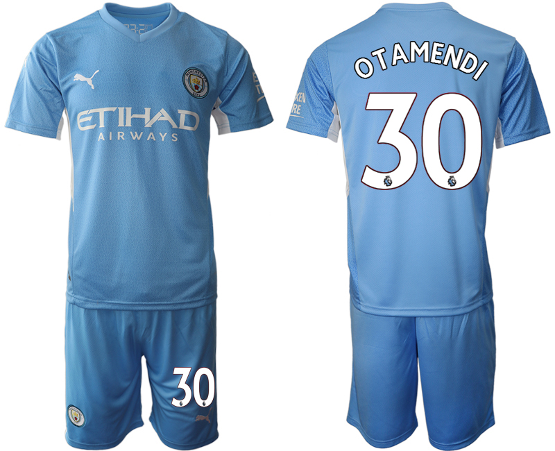 Men 2021-2022 Club Manchester City home Light blue #30 Soccer Jersey->manchester city jersey->Soccer Club Jersey